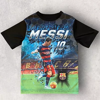 Lionel Messi Photo Shirt Kids Youth Medium Licensed Barcelona Short Sleeve • $11