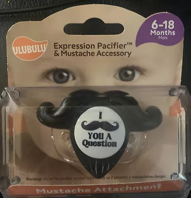 Ulubulu Expression Pacifier & Mustache Attachment 6-18 Months New In Box • $10.99