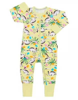 Bonds Baby 2-Way Zip Wondersuit Coverall Yellow With Rabbit • $18.95