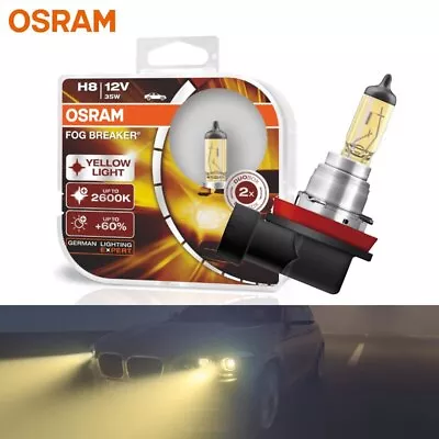 (Pair) Osram H8 Fog Breaker 2600K Yellow Halogen Fog Light Bulb 62212 12V 35W • $31.35