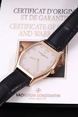 $9000 • Buy Vacheron Constantin Tonneau Yellow Gold Silver Dial 31150/000J Box & Papers