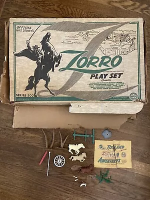 Vintage Marx Official Walt Disney Zorro Play Set Series 500 Box Only Some Parts • $199.99