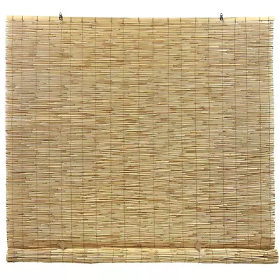Natural Cordless Light Filtering Bamboo Reed Blind Manual Roll-Up Shade 72X72 In • $47.19