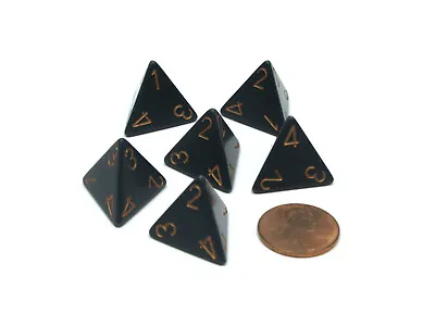 Opaque 18mm 4 Sided D4 Chessex Dice 6 Pieces - Dusty Blue With Copper Numbers • $2.69