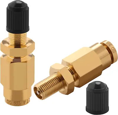 1/4  Inflation Schrader Valve With Push To Connect For 1/4  OD Air Line Tubing A • $11.72