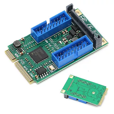 Mini PCI‑E To USB3.0 Front Expansion WiFi Card Adapter Dual 19Pin For Computer • $19.13