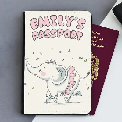 £9.99 • Buy Personalised Elephant Ballerina Ballet Girls Kids Children Passport Holder Cover