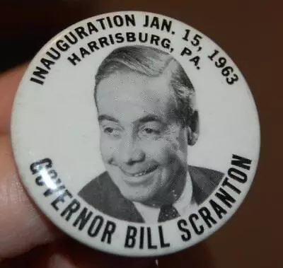 Vintage Bill Scranton (r) Pa. Political Campaign Button For Governor Pinback • $9.95