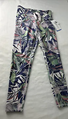Marika Contender Lux Orchid Tropical Waist Tie Yoga Leggings Size L NWT Read!! • $24.99