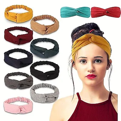Hair Band Headband Cross Elastic Soft For Women Face Wash Bath Sport Yoga Makeup • £2.49