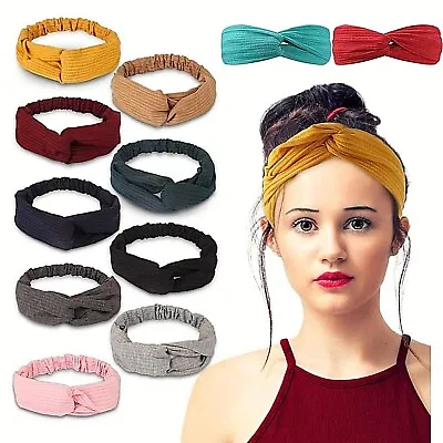 Women Hair Band Headband Cross Elastic Soft For Face Wash Bath Sport Yoga Makeup • £2.49