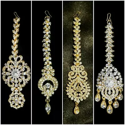 £4.99 • Buy Indian Asian Bollywood Gold Diamond Tikka Headpiece For Weddings And Festivals