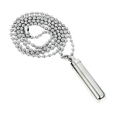 £5.75 • Buy Vial Stash Necklace Pendant Secret Cylinder Urn Pill Hidden Steel Metal Jewelry
