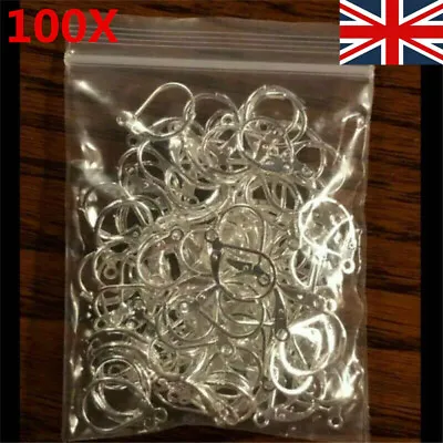 100x 925 Sterling Silver Earring Hooks Beads For Jewelry DIY Making Ear Wires UK • £4.31