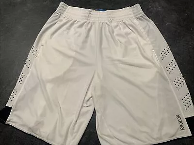 Vintage Reebok Mesh White Athletic Gym Basketball Shorts Men XL • $15.99
