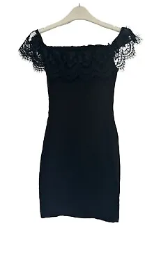 Miss Selfridge Black Mini Dress Size 8 (C259) • £3.38
