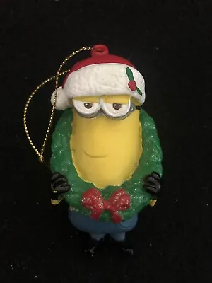Despicable Me Minion Kevin Wearing A Wreath Christmas Ornament Holiday 3.5” • $7