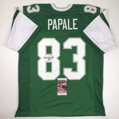 Autographed/Signed VINCE PAPALE Philadelphia Green Football Jersey JSA COA Auto • $99.99