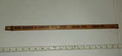 Vtg Kirk Johnson & Co Music House Lancaster PA Advertising Slide Yardstick Ruler • $19.99