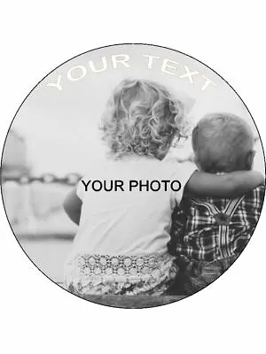 Personalised YOUR OWN Edible Picture Quality Round Square Icing Wafer Paper • £4.25