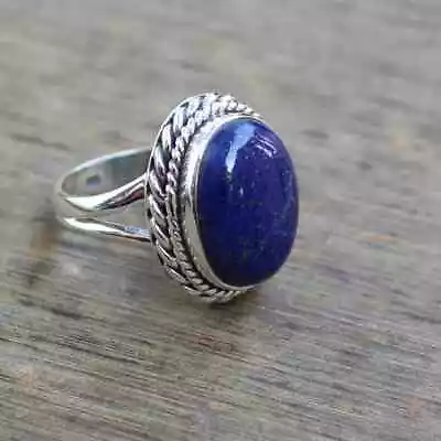 Lapis Lazuli Stone Ring Handmade 925 Silver Beautiful Woman Ring All Size MK1150 • $12.21