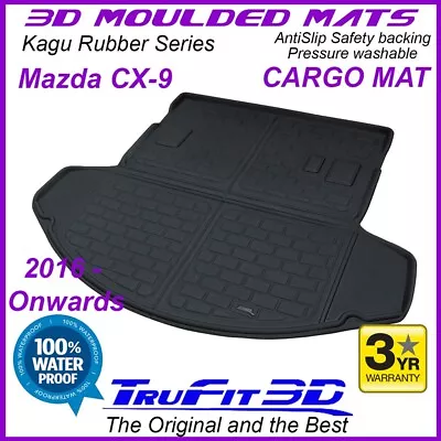 Fits Mazda CX-9 CX9 2016 - Onwards Black 3D Rubber Cargo Boot Mat Floor • $165