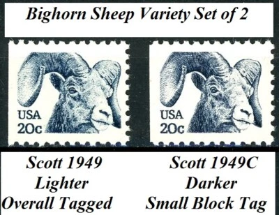 $1.99 • Buy Bighorn Sheep Complete Color & Tagging Variety Set Of 2 MNH Scott's 1949 & 1949C