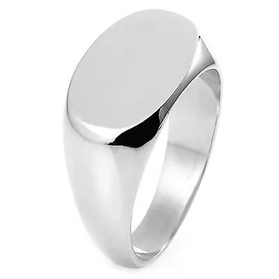 Sterling Silver 925 Silver Oval Polished Flat Top Signet Ring With FREE ENGRAVE • $14.50