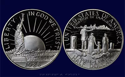 1986-S Commerative Clad Half Dollar STATUE OF LIBERTY ELLIS ISLAND Super BU+ PF • $7.49