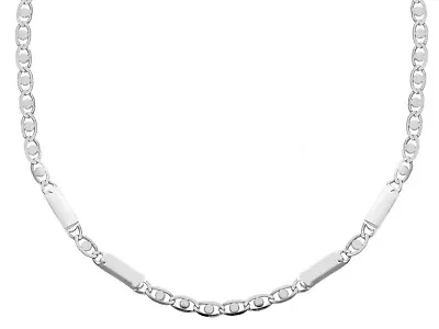 18K WHITE GOLD FLAT CHAIN NECKLACE 2.5mm EYES OVALS WITH CIRCLES & PLATES 20  • $914