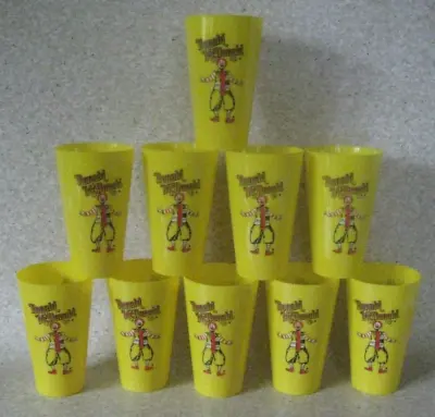 10 Mcdonald's Ronald Yellow Plastic Cup Water Tumbler Vintage Fast-Food Lot • $36.99