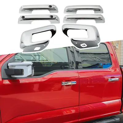 6PCS Door Handle Rearview Mirror Shell Trim Cover Chrome For Ford F150 2021-2023 • $65.99