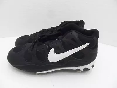 Men's Nike Air Baseball/softball Cleats Black/white - Size 7.5 -ec • $21.99