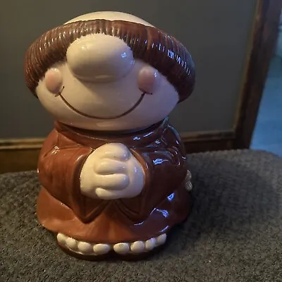 American Greetings Ceramic Cookie Jar Sherman On The Mount Monk Cartoon 1983 • $89.99