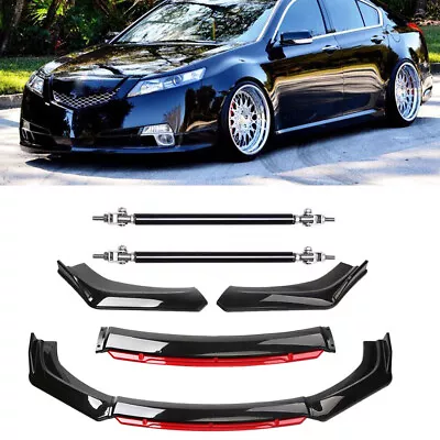 Front Bumper Lip Splitter Spoiler Strut Rod Body Kit For Acura TL 2008-2014 • $79.99