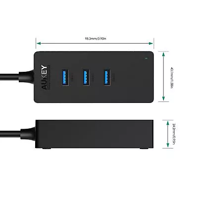 Aukey 3-Port USB 3.0 Hub With 10/100/1000 Gigabit Ethernet Converter • $20.99