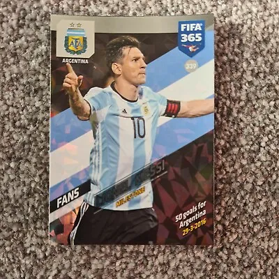 Lionel Messi Panini Adrenalyn XL Fifa 365 2018 Argentina Milestone Card #339 • £5.99