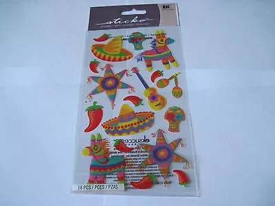 Scrapbooking Stickers Sticko Fiesta Party Pinata Hats Mexican Colorful Peppers • $2.99