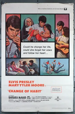 CHANGE OF HABIT (1969) D31048 Movie Poster  (27x41)  Elvis Presley  Mary Tyler M • $50