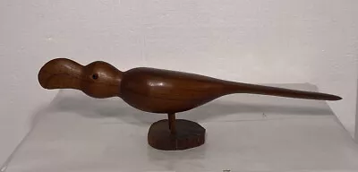 Mid-Century Danish Modern Hand Carved Wooden Bird Sculpture • $20