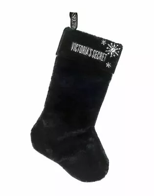 Victorias Secret Faux Fur Snowflake Christmas Stocking 2019 Black NIP • $15