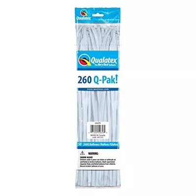 Qualatex 260 Q-PAK White Twisting Balloons 50 Pack • $10.99