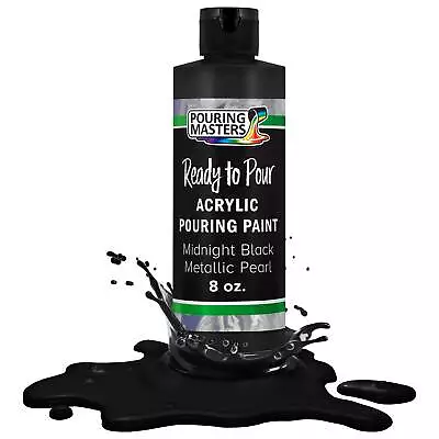 Pouring Masters Midnight Black Metallic Pearl 8-Ounce Acrylic Pouring Paint • $14.99