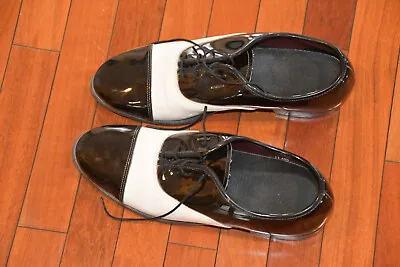 Men Black And White Gatsby Shoes 1920's  Sz 11 Costume Gangster • $24.99