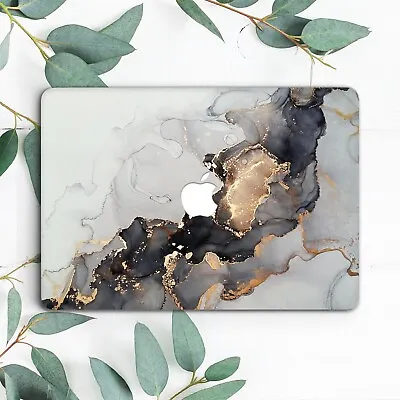 White Gold Black Marble Aesthetic Hard Case For Macbook Pro 13 15 16 Air 11 13 • $27.74