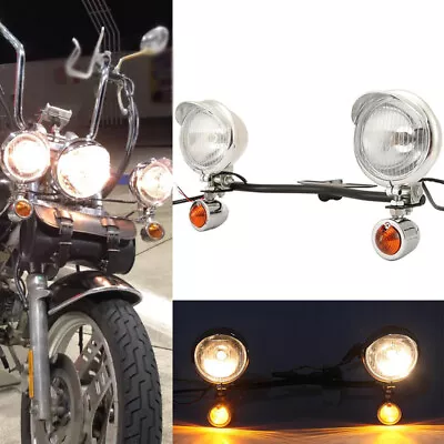 Motorcycle Passing Driving Spot Fog Lamp Turn Signal Light Bar For Harley Honda • $63.99