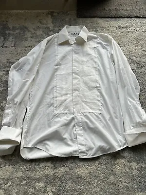 £7 • Buy AKCO White Cotton Wedding Tuxedo French Cuff Made In England Dress Shirt 15-35