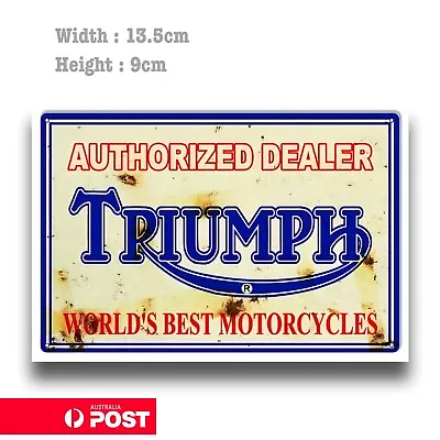 Triumph Motorcycle Service Sign Vintage Old Rusted Sticker • $7.20
