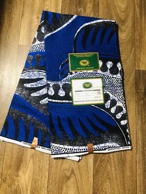 AFRICAN ANKARA FABRIC-6 Yards  Blue • $37