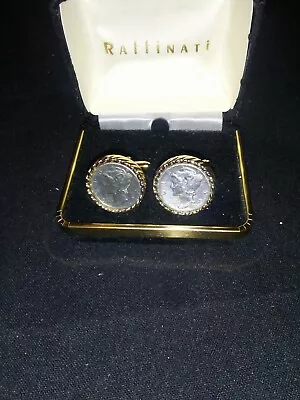 Vintage Raffinati 90% Silver Dime Cuff Links With Bonus 1 0z. .999 Silver Round • $70